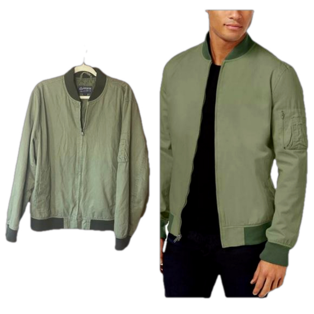 American Rag Men's Olive Green Bomber Jacket Size XL Unisex